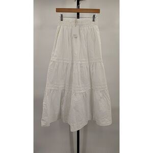 Quince White Tiered Skirt